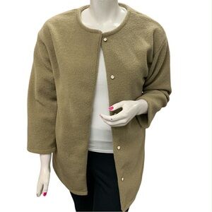 Star Quality Chic Tan Snap-Front Jacket Size L